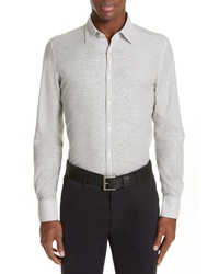 Canali Classic Fit Solid Cotton Linen Sport Shirt