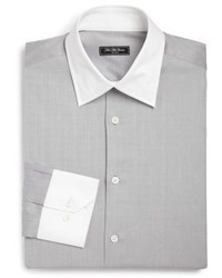 Saks Fifth Avenue Collection Regular Fit Cotton Herringbone Dress Shirt
