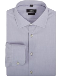 Barneys New York End On End Cotton Dress Shirt Grey Size 155 Regular
