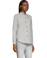 Etoile Isabel Marant Isabel Marant Etoile Grey Crosshatch Cotton Steve Shirt