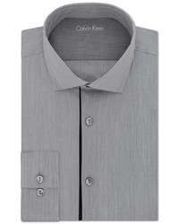 Calvin Klein Extra Slim Fit Stretch Smokey Grey Solid Dress Shirt