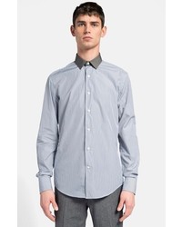 Lanvin Fitted Stripe Contrast Collar Dress Shirt