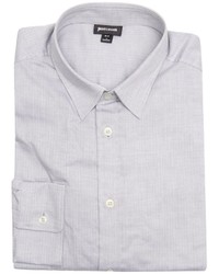 Just Cavalli Grey Tonal Cotton Herringbone Point Collar Dress Shirt