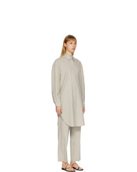 AMOMENTO Grey Wool Long Shirt