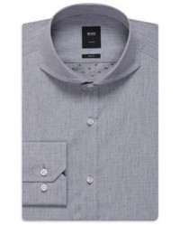 Hugo Boss T Swain Slim Fit Italian Cotton Dress Shirt 145 Grey