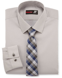 JF J.Ferrar Jf J Ferrar Dress Shirt And Tie Set Slim Fit