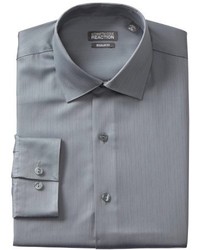 Kenneth Cole Reaction Kenneth Cole Textured Regular Fit Solid Spread Collar Dress Shirt