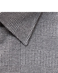 Burberry London Grey Slim Fit Prince Of Wales Checked Cotton Shirt