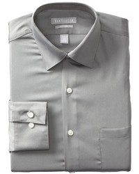 Van Heusen Lux Sateen Fitted Solid Spread Collar Dress Shirt Grey 155 Neck 32 33 Sleeve