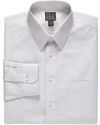 Jos. A. Bank New Traveler Slim Fit Wrinkle Free Pinpoint Solid Long Sleeve Point Collar Dress Shirt