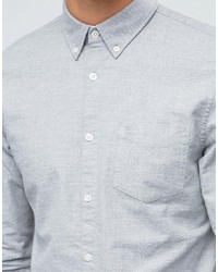 Jack Wills Oxford Shirt In Regular Fit In Gray Marl