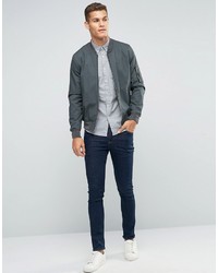 Jack Wills Oxford Shirt In Regular Fit In Gray Marl