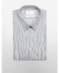 Calvin Klein Platinum Slim Fit Grey White Stripe Dress Shirt