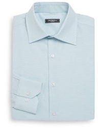 Saks Fifth Avenue Regular Fit Patterned Cotton Dress Shirt