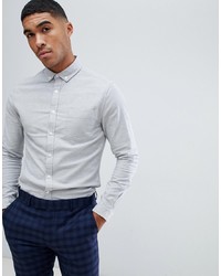 ASOS DESIGN Skinny Oxford Shirt In Grey