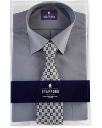 Stafford Stafford Easy Care Dress Shirt Tie Set Big Tall