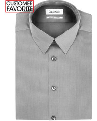 Calvin Klein Steel Slim Fit Non Iron Textured Solid Dress Shirt