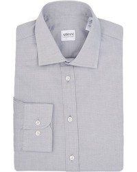 Armani Collezioni Textured Dress Shirt Grey Size 16 Long