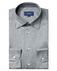 Eton Trim Fit Jersey Button Up Shirt