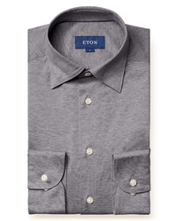 Eton Trim Fit Soft Casual Jersey Button Up Shirt