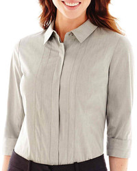 jcpenney Worthington 34 Sleeve Button Front Shirt