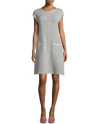 Eileen Fisher Cap Sleeve Twisted Terry Dress Ash