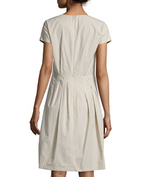 Lafayette 148 New York Gina Short Sleeve Pleated Dress