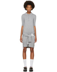 Thom Browne Grey Two In One Cardigan And Polo Dress