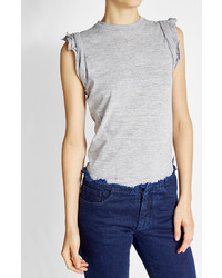 Dsquared2 Sleeveless Cotton Top With Ruffles