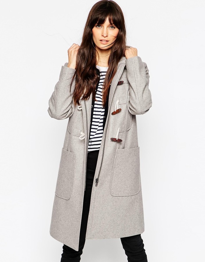 Asos Collection Duffle Coat In Longline, $137 | Asos | Lookastic