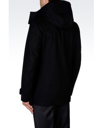 Giorgio Armani Hooded Duffle Coat In Broadcloth With Hood