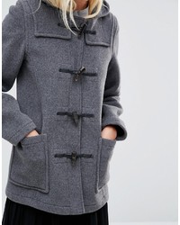 Gloverall Mid Slim Duffle Coat In Gray
