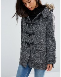 Qed London Duffle Coat With Faux Fur Hood