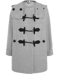 Burberry Wool And Cashmere Blend Duffle Coat Light Gray