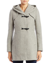 Jessica Simpson Wool Blend Tweed Toggle Coat