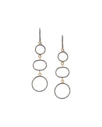 Melissa Joy Manning 14kt Gold Detailed Three Circle Drop Earrings