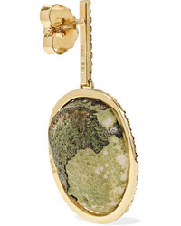 Kimberly Mcdonald 18 Karat Green Gold Geode And Diamond Earrings