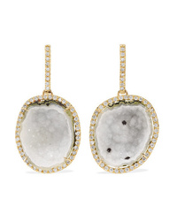 Kimberly Mcdonald 18 Karat Green Gold Geode And Diamond Earrings