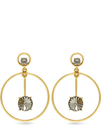 Oscar de la Renta Crystal Embellished Drop Earrings