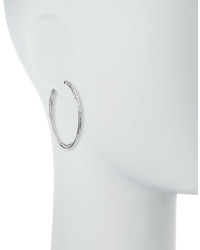 Lydell NYC Large Twisted Hoop Earrings Rhodium Tone