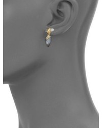 Alexis Bittar Mini Rock Crystal 10k Goldplated Brass Drop Earrings