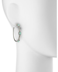 Armenta New World Green Turquoise Diamond Hoop Earrings