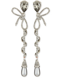 Oscar de la Renta Pav Spiraled Crystal Bow Earrings