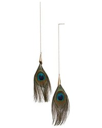 Panacea Peacock Feather Earrings