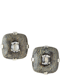 Stephen Dweck Petrified Palmwood Rock Crystal Earrings