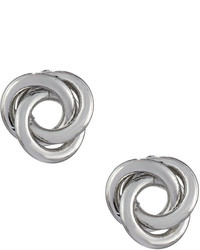Lydell NYC Rhodium Tone Knot Stud Earrings
