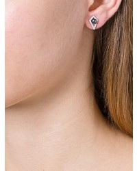 Elise Dray Small And Large Diamond Moon Earrings
