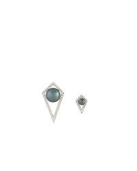 Elise Dray Small And Large Diamond Moon Earrings