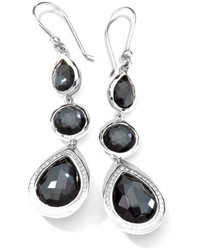 Ippolita Stella 3 Drop Earrings In Hematite Diamonds