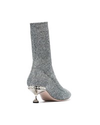 Miu Miu Marl Grey 55 Sock Heeled Boots
